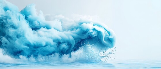 A large blue wave in the middle of the ocean