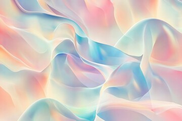 Fototapeta premium A fluid, abstract seamless pattern featuring holographic gradients and soft curves, creating a surreal, futuristic landscape of shifting light and color, perfect for wallpapers or digital art