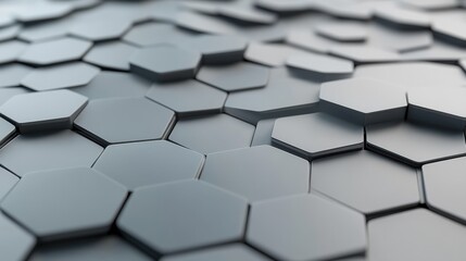 Hexagonal tiles create a futuristic, seamless pattern with a 3D effect, AI