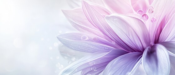 A close up of a purple flower with water droplets