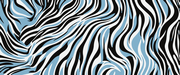 Modern take on the classic zebra pattern in cool blue tones