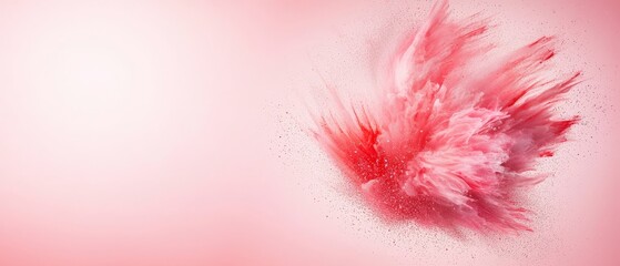 A pink and red explosion of paint on a pink background