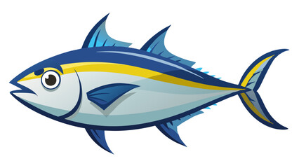 tuna fish isolated on white, tuna fish vector illustration