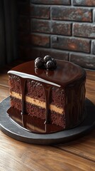 A Slice of Decadent Chocolate Cake