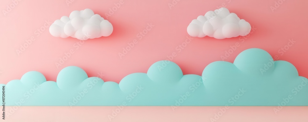 Aufkleber data buffering flat design side view clean lines theme 3d render colored pastel