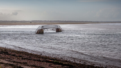 Bridge to nowhere atBellhaven Dunbar, Scotland