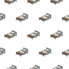 Fototapeta premium vector repeated bed pattern, furniture background design