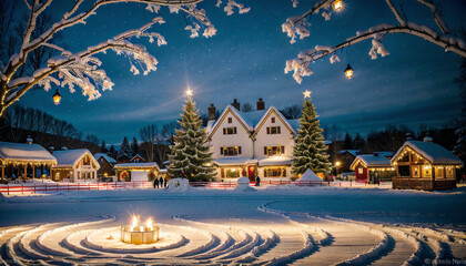 Whimsical Winter Wonderland, Cozy Scene, Inviting Atmosphere