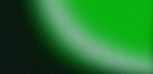 Fototapeta premium Green white light grain gradient on black background, abstract color flow, noisy texture effect