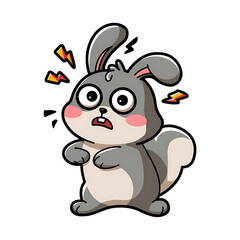 Cute Shocked Rabbit with Expression