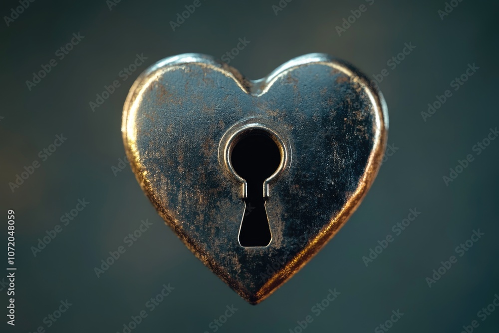 Poster A heart-shaped keyhole with a key inserted into it, ready to unlock something special