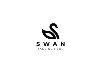 Beauty swan logo design. Simple swan logo design vector illustration © AlvinStd.