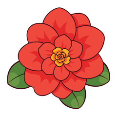 Begonia flat vector illustration.