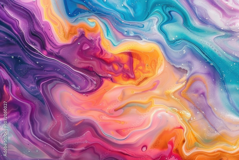 Poster a vibrant and dynamic abstract art piece featuring a swirling design