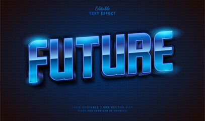 Future Editable Text Effect Style 3d Chrome Neon Retro 80s