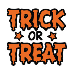Trick or Treat Halloween Typography Vector