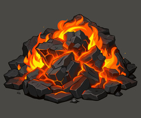 hot carbon or glowing charcoal