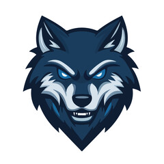 Wolf head mascot sports logo vector illustration on isolated white background