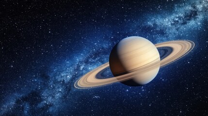 Fototapeta premium Close-up of glowing planet disk floating in space, serene beauty of the universe with ample copy space for text or design.