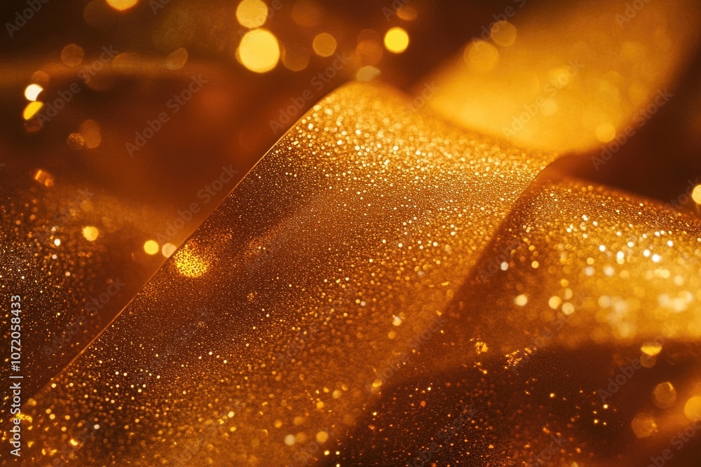 Aufkleber A close-up shot of a shiny gold fabric with intricate patterns and textures