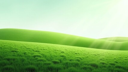 Obraz premium Serene natural landscape with green hill scene, rolling and grass-covered