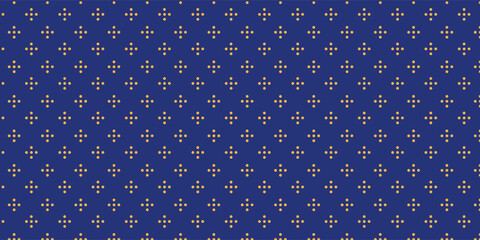 Small white flowers pattern doodle shapes motif continuous  blue background. Modern floral fabric design textile swatch ladies dress, men's shirt all over print block.