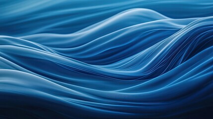 Fototapeta premium Abstract blue waves, a calming and serene background.