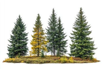 Fototapeta premium A cluster of trees surrounded by lush green grass, perfect for nature and outdoor scenes
