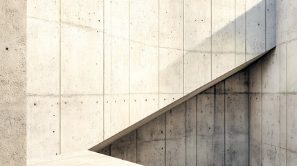 Fototapeta premium Clean lines and angles of concrete walls forming an architecturally minimalist corner. 3d render. Minimalist. Illustration