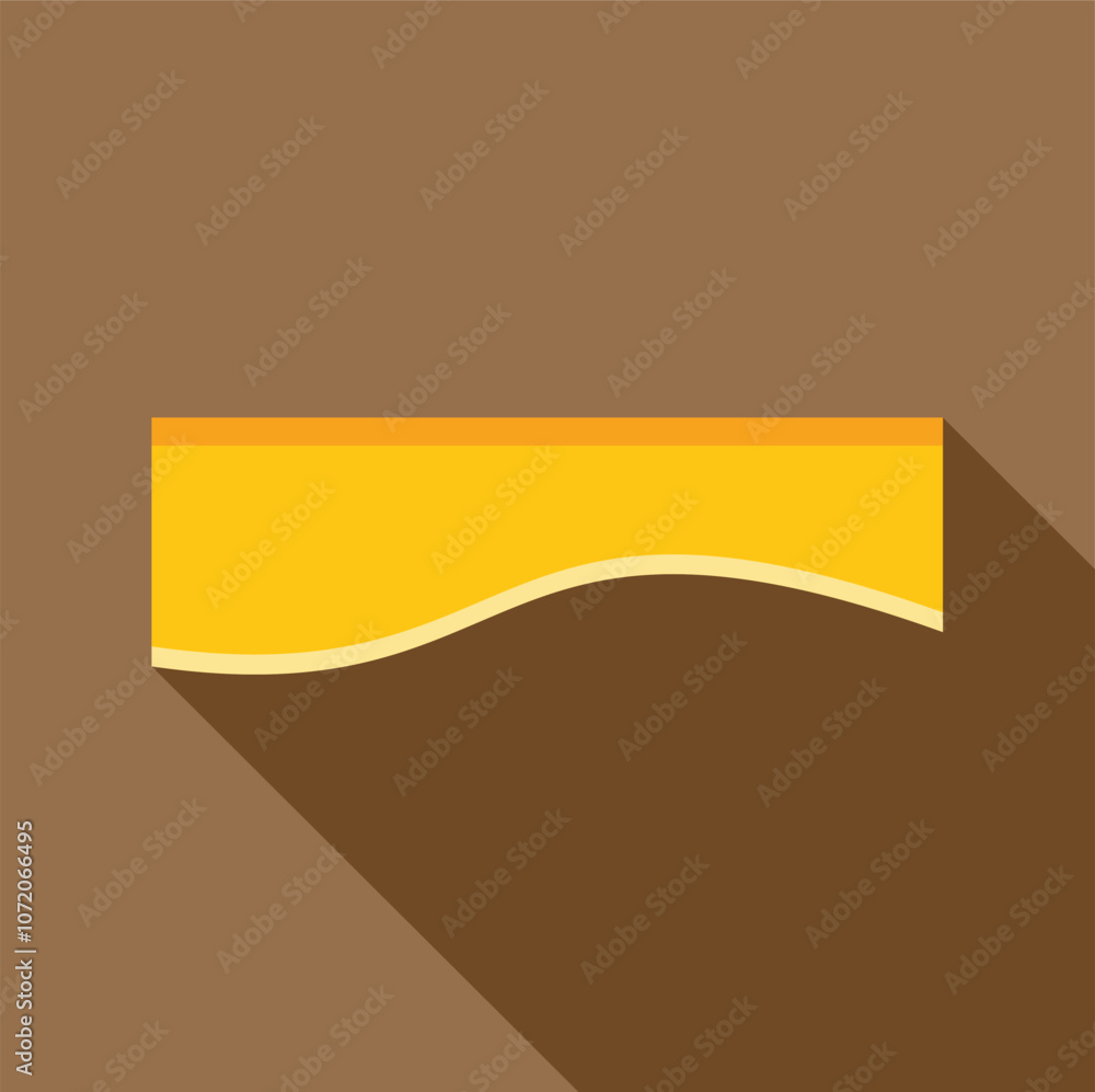Poster vibrant yellow cheese slice with a wavy bottom edge, creating a visually appealing design against a 