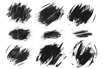 Obraz premium A close-up shot of black brush strokes on a white background, great for abstract art or design purposes