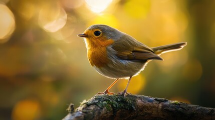Realistic Bird in Gentle Light at Golden Hour