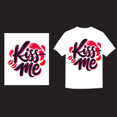 Valentine's Day t-shirt design with lips and text