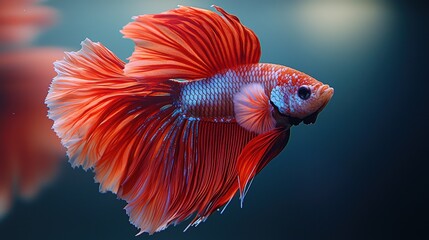 Realistic Betta Fish Swimming Gracefully in Water