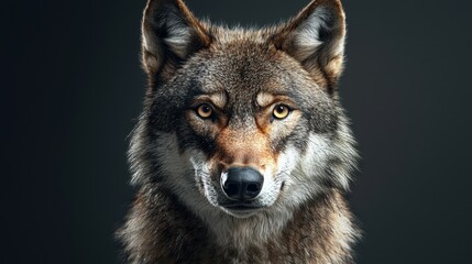 Obraz premium Realistic Wolf Portrait with Light Effects