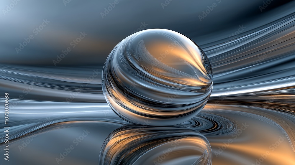 Poster cgigenerated image of an abstract sphere with a textured surface, suitable for digital art and futur