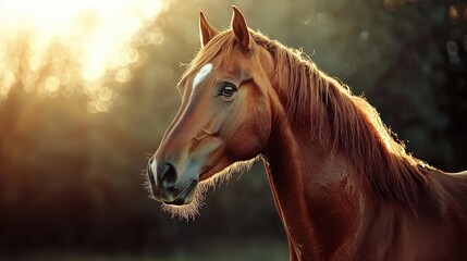 Obraz premium Majestic Portrait of a Realistic Horse