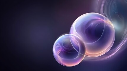 Abstract background with colorful smoke bubbles on a dark backdrop, dynamic and mesmerizing visual experience