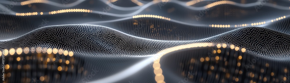 Poster quantum circuits surrounded by ai-driven neural net, a visually striking abstract representation of 
