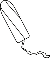Menstruation sanitary tampon Silhouette simple Icon vector with string vector