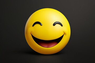 Fototapeta premium smiling face emoji a yellow smiling face emoji with closed eyes