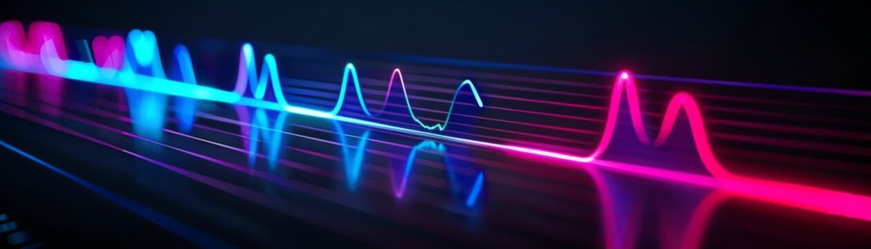 A Close-up Shot of a Vibrant human spectrograms, colorful voice prints