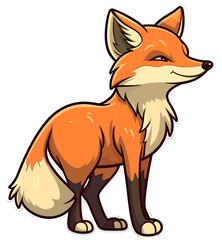 Fototapeta premium Cartoon sticker of a Red Fox