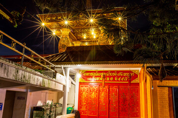 Landmarks, important tourist attractions in Chiang Mai, Phra That Doi Suthep, large golden pagoda,...