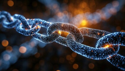 Secure Blockchain Gateway, gateway formed by blockchain blocks with intricate security symbols etched on each block, representing compliance standards. 