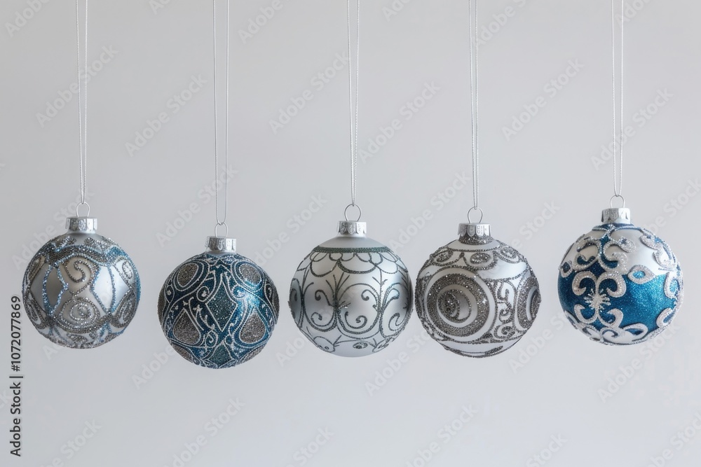 Poster a collection of decorative items suspended from strings on a wall