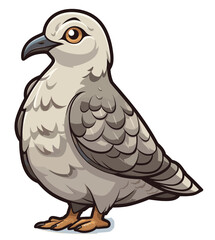 Fototapeta premium Turtledove Cartoon sticker illustration