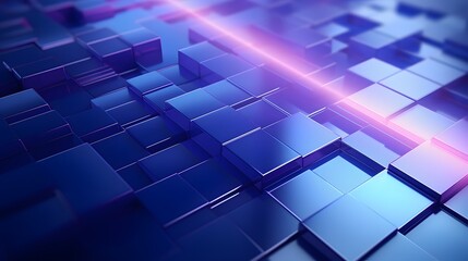 3d rendering of blue and purple abstract geometric background. Scene for advertising, technology, showcase, banner, game, sport, cosmetic, business, metaverse. Sci-Fi Illustration. Product display