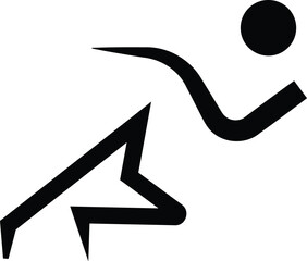 A powerful athlete sprints across the track with intense determination. The muscles in his legs flex with every stride, showing the strength and agility of a well-trained body. His face is focused, ey