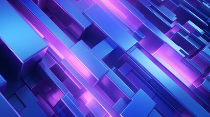 Fototapeta premium 3d rendering of blue and purple abstract geometric background. Scene for advertising, technology, showcase, banner, game, sport, cosmetic, business, metaverse. Sci-Fi Illustration. Product display